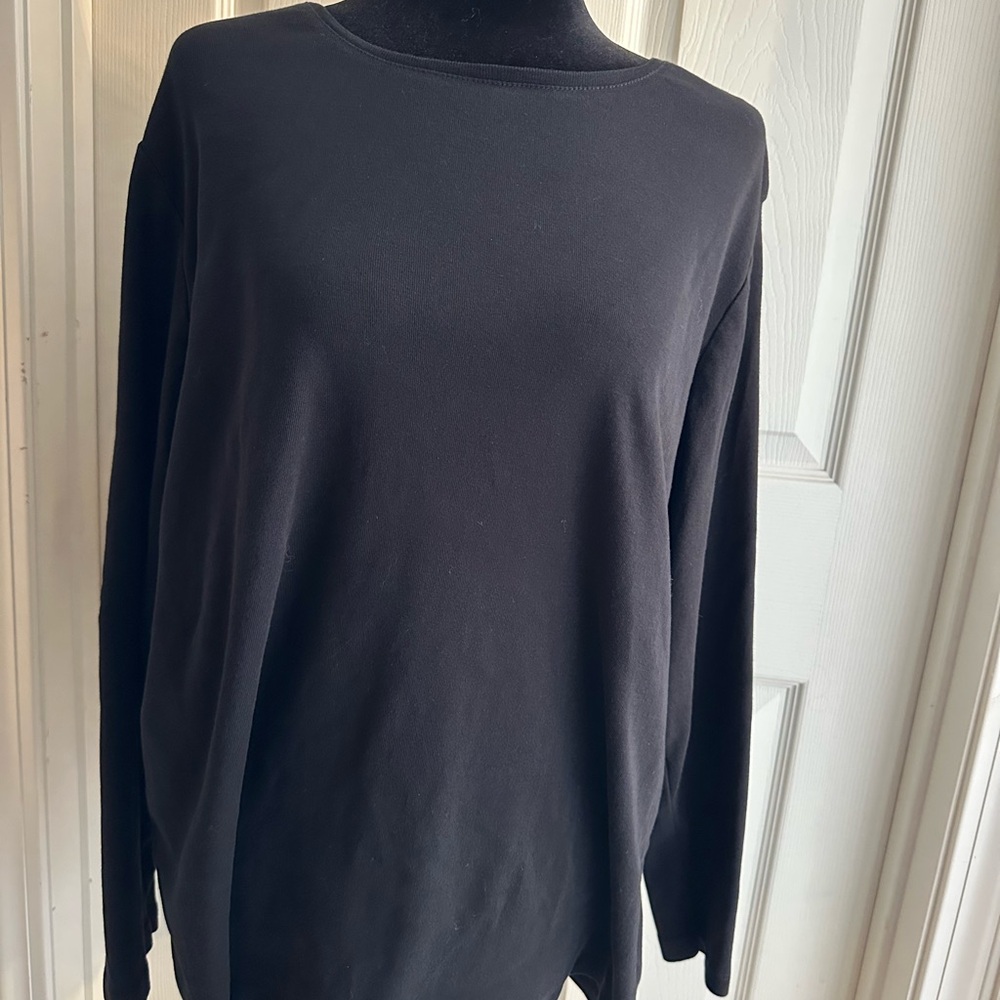 Chico's Elegant Black Cotton Tee